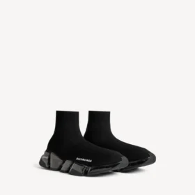 Speed 2.0-sneakers för damer med helt genomskinlig sula och återvunnen stickad ovandel i svart