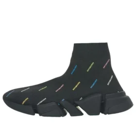 Speed 2.0 Sneakers ”Recycled Knit Black with Multicolor Allover Logo” 617196W2DF01088