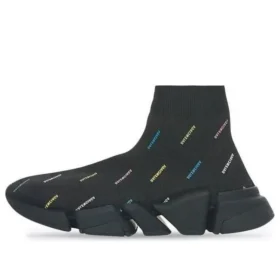 Speed 2.0-Sneakers ”Recycled Knit Black with Multicolor Allover Logo” 617239W2DF01088