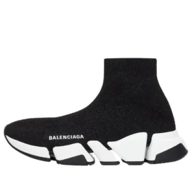 Speed 2.0-sneakers ”Svart glansig stickad med vit sula” 636833W2DC11091