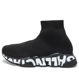 Speed Graffiti-sneakers ”Svart stickat med vit graffitisula” 605942W2DB71006