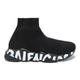 Speed Graffiti-sneakers ”Svart stickat med vit graffitisula” 605942W2DB71006