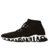 Speed Lace Up Sneakers ”Svart återvunnet stickat med svart graffitisula” 621611W05GE1015