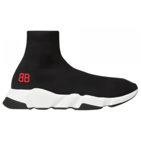 Speed Sneakers ”Svart stickat med rött BB-logo” 514218W05G01000