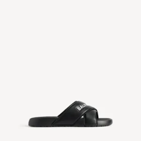 Sportiga pool-sandaler för män i svart/vitt