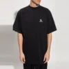 Sportiga T-shirtar med B-logotyp, boxig passform ”Black” 681045TLVN11070