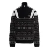 Sporty B Half Zip Track Mix Jacquard-stickad tröja ”Black Grey” 675289T16171240
