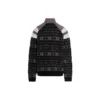 Sporty B Half Zip Track Mix Jacquard-stickad tröja ”Black Grey” 675289T16171240
