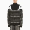 Sporty B Half Zip Track Mix Jacquard-stickad tröja ”Black Grey” 675289T16171240