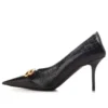Square Knife BB-pumps i läder med Crocs-mönster ”Black” 734238WBE711000