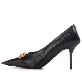 Square Knife BB-pumps i läder med Crocs-mönster ”Black” 734238WBE711000