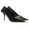 Square Knife BB-pumps i läder med Crocs-mönster ”Black” 734238WBE711000