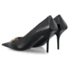 Square Knife BB-pumps i läder med Crocs-mönster ”Black” 734238WBE711000