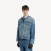 Squeeze-denimjacka för män i mörkblått Squeeze-denimjacka för män i mörkblått