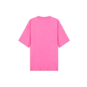 SS21 Broderad T-shirt med rund hals, rosa 641532TJVA95764