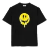 SS21 Drip Peace T-shirt med tryck i stor passform, svart 641655TKVA11012