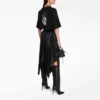 SS21 Drip Peace T-shirt med tryck i stor passform, svart 641655TKVA11012