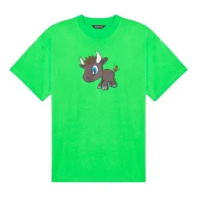 SS21 Kortärmad unisex-tröja med små mönster och tecknad tryck, grön 612966TJVM93302