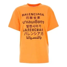 SS21 Letter Printing Rundhalsad Orange 612965TJVI37513