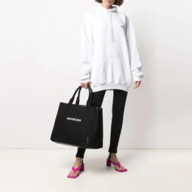 SS21 Luvtröja i bomull med liten logotyp, vit, storlek Small 578135TJV859040