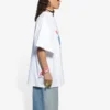 SS21 Retro-T-shirt i slätväv, stor passform, korta ärmar, unisex, vit 657059TKV949000