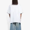 SS21 Retro-T-shirt i slätväv, stor passform, korta ärmar, unisex, vit 657059TKV949000