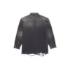 SS21 Sliten Denim-skjorta för män, svart 657610TBP191090