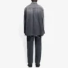 SS21 Sliten Denim-skjorta för män, svart 657610TBP191090