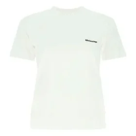 SS21 T-shirt med logotyp, rund hals och korta ärmar, vit 612964TJV879040