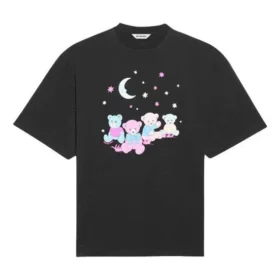 SS21 T-shirt med Love Bear-tryck, svart 641532TJVI11000