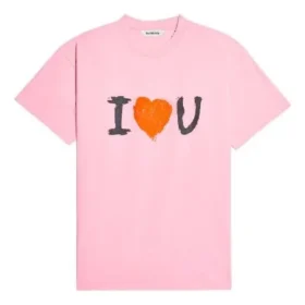 SS21 Unisex-tröja med kort ärm och alfabetmönster, rosa 612965TJVL51401