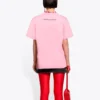 SS21 Unisex-tröja med kort ärm och alfabetmönster, rosa 612965TJVL51401
