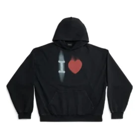 SS23 I love Balenciaga-luvtröja ”Black” 742603TOVH59034