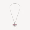 Söt halsband i silver/fuchsia