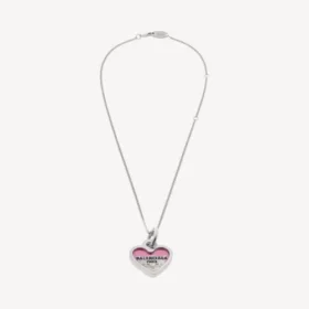 Söt halsband i silver/fuchsia