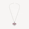 Söt halsband i silver/fuchsia