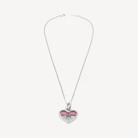 Söt halsband i silver/fuchsia