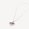 Söt halsband i silver/fuchsia