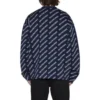 Stickad kofta med logotyp över hela plagget ”Blue White” 736248T32338502