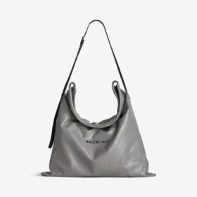 Stor crossbody-väska för herrar i grått med dammpåse