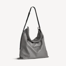Stor crossbody-väska för herrar i grått med dammpåse