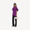 Strukturerad dam-T-shirt i violett Strukturerad dam-T-shirt i violett