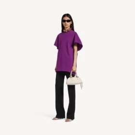 Strukturerad dam-T-shirt i violett