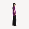 Strukturerad dam-T-shirt i violett Strukturerad dam-T-shirt i violett