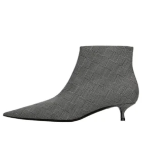 Stövlar i ull med rutmönster och spetsig tå ”Grey” 579218W1SR01214