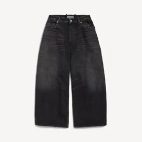 Svarta jeans med rundad passform för herr