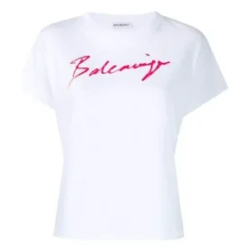 T-shirt med kort ärm och signaturalfabetlogotyp, vit 583217TFV639783