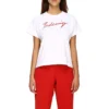 T-shirt med kort ärm och signaturalfabetlogotyp, vit 583217TFV639783