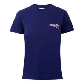 T-shirt med kort ärm och tryckt alfabetlogotyp, blå 612964TIV521195