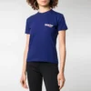 T-shirt med kort ärm och tryckt alfabetlogotyp, blå 612964TIV521195